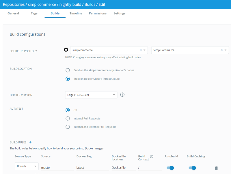 SimplCommcere Docker Cloud